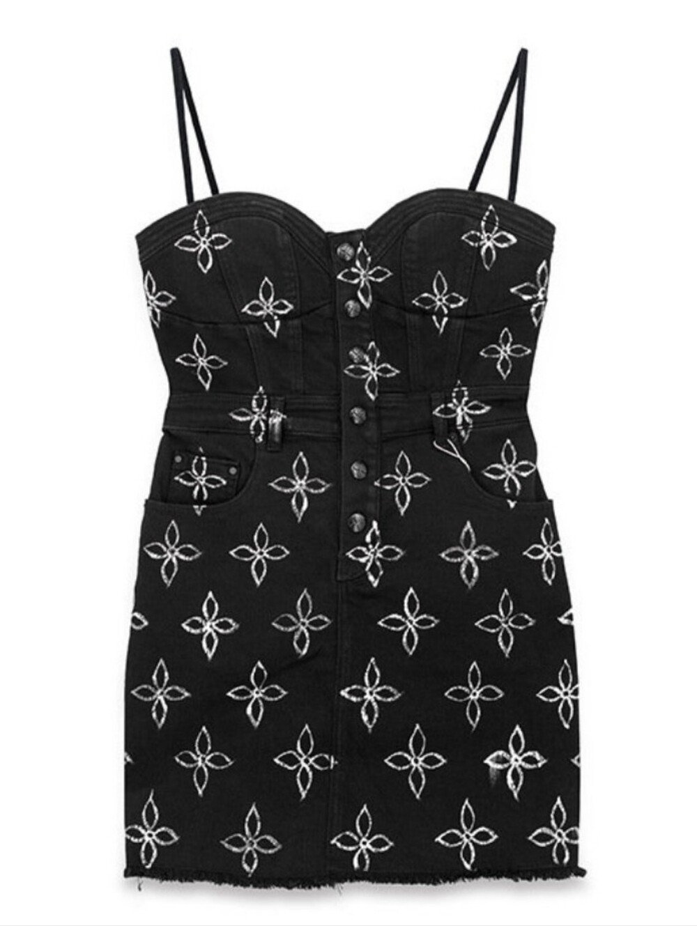 SMFK Plan U Collection Black Denim Suspender Dress